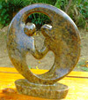 African Sculpture - Dancing Couple, 8H Shona Stone