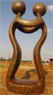 African Sculpture - Soulmate, 8H Shona Stone