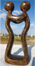 African Sculpture - Soulmate, 8H Shona Stone