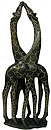 African Sculpture - Loving Giraffes, 17H Shona Stone