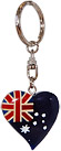 Australia Flag Key Chain - Heart Shaped Wood