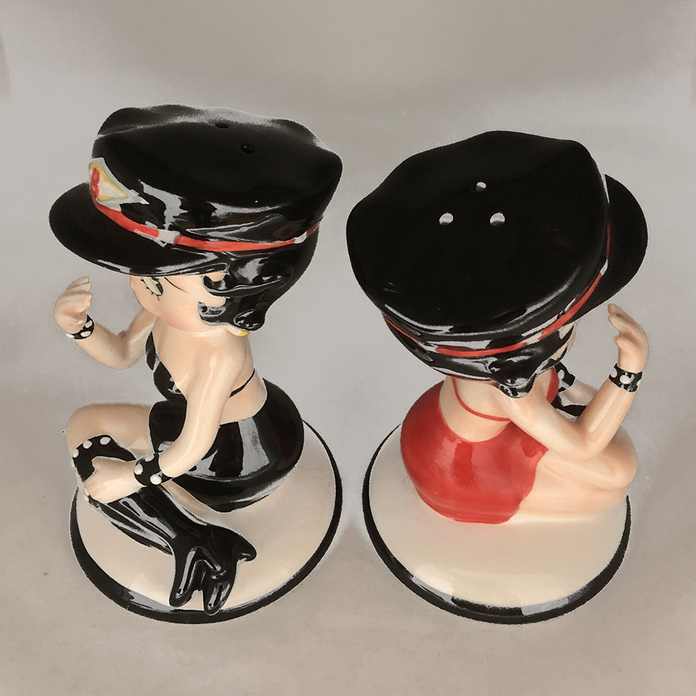 Biker Betty Figurine Salt & Pepper Set, 5H, photo-2