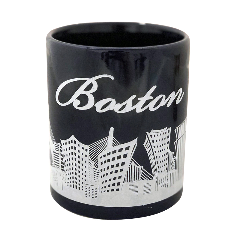 Boston Mug - Cobalt Blue with Skyline Silhouette, photo-1