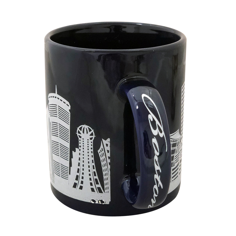 Boston Mug - Cobalt Blue with Skyline Silhouette, photo-2