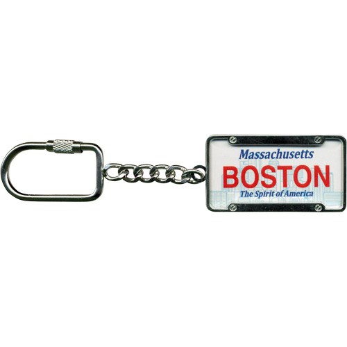 Boston License Plate Metal Key Chain