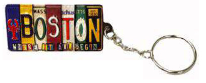 Boston License Keychain - Metal