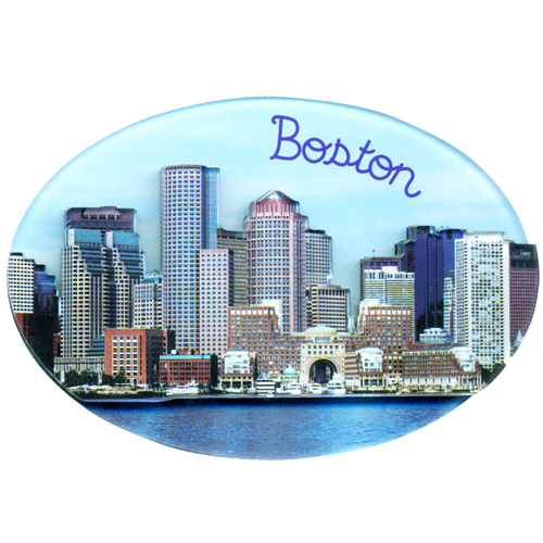 Boston City Skyline Souvenir Magnet - Oval