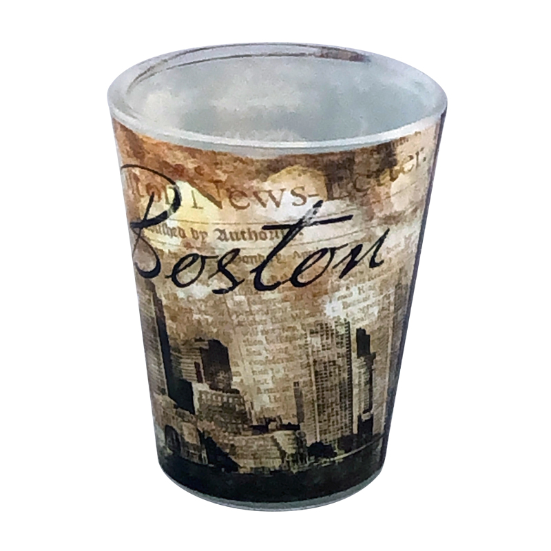 Boston Shot Glass - Collage Art Design