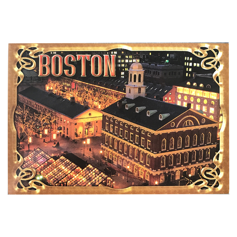 Quincy Market & Faneuil Hall Souvenir Postcard, 6x4