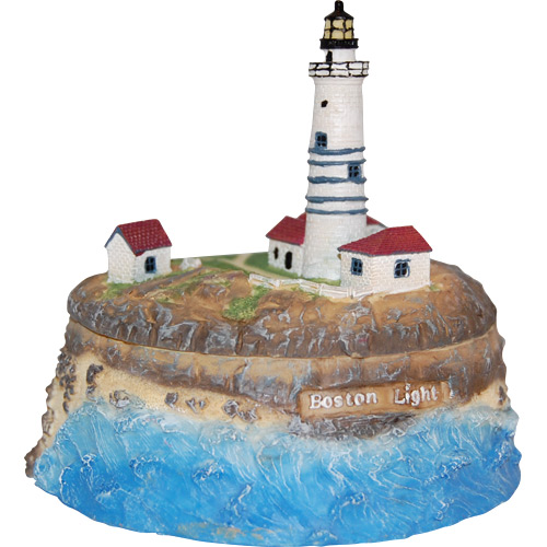 Boston Light Miniature Replica Trinket Box - 4.5H