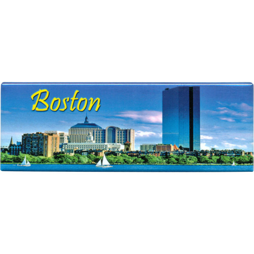 Boston Waterfront Souvenir Metal Magnet - Panorama