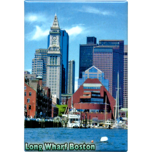 Long Wharf Souvenir Metal Magnet