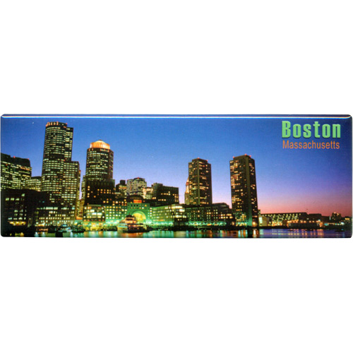 Boston City Skyline Souvenir Magnet – Panorama, Night View