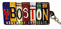 Boston License Keychain - Metal