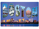 Boston City Landmarks Jumbo Postcard Magnet - 5.75