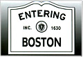 Entering Boston Sign Souvenir Metal Magnet