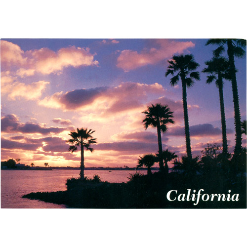 California Coastal Sunset Postcard, Large