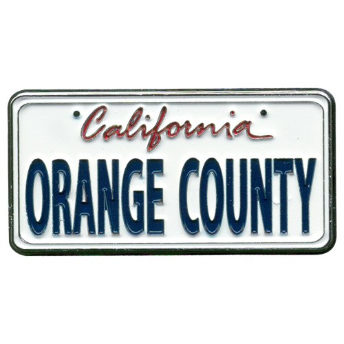 Orange County Mini License Plate, Metal Fridge Magnet