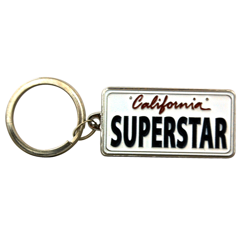 California Superstar License Plate Keychain