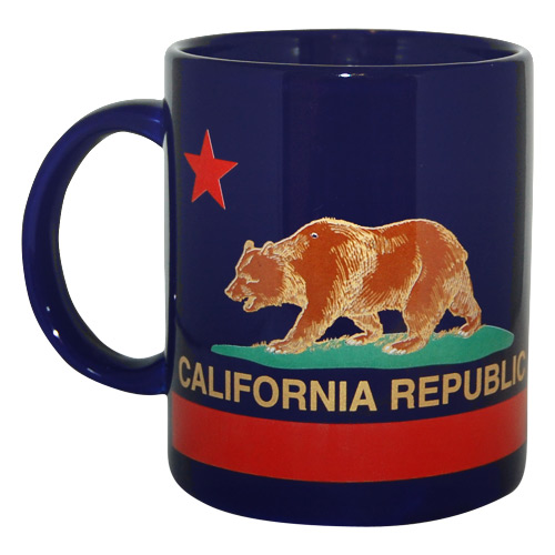 California State Seal and Bear Flag Mug - Navy Blue