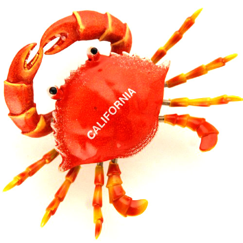 California Souvenir Magnet - Wiggly Crab