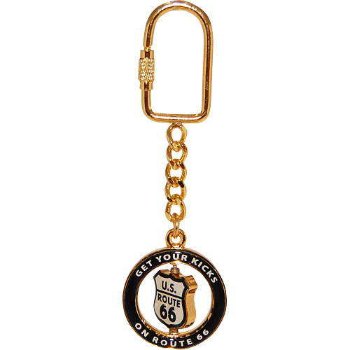 Route 66 Shield Spin Key Chain - Gold, photo-1