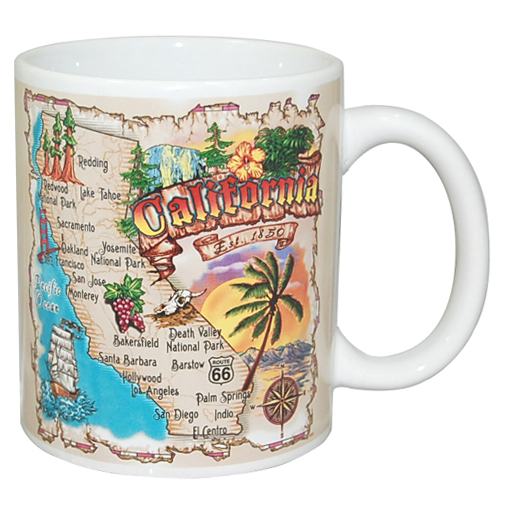 California State Map Ceramic Mug