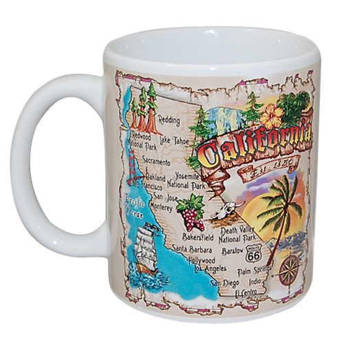 California State Map Ceramic Mug