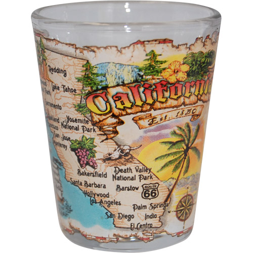 California Treasure Map Shot Glass