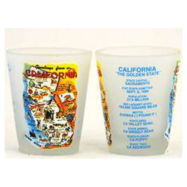 California Map Frost Shot Glass