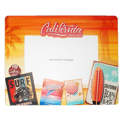 California Beach Sunset Glass Photo Frame