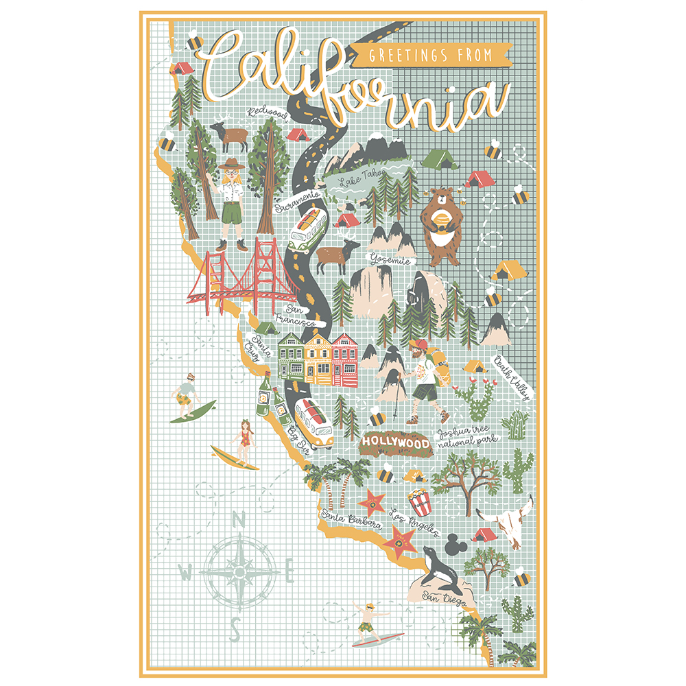 California Tea Towel