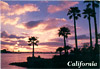 California Coastal Sunset Postcard, Large