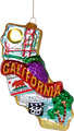 California Glass Ornament, 6.5H
