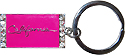 Stylish California Keychain with Pink Porcelain Enamel and Rhinestones