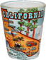 California State Map with Palm Trees Souvenir Shot Glass