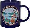 California State Seal and Bear Flag Mug - Navy Blue