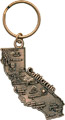 California State Map Metal Key Chain