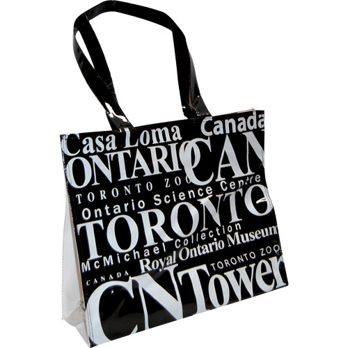 Toronto B/W Letter PVC Tote Bag - Large 14L