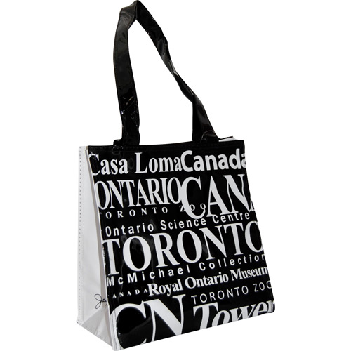 Toronto B/W Letter PVC Tote Bag - Small 8.5