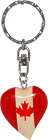 Canada Souvenir Keychain - Flag of Canada Heart in Wood