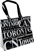 Toronto B/W Letter PVC Tote Bag - Large 14L