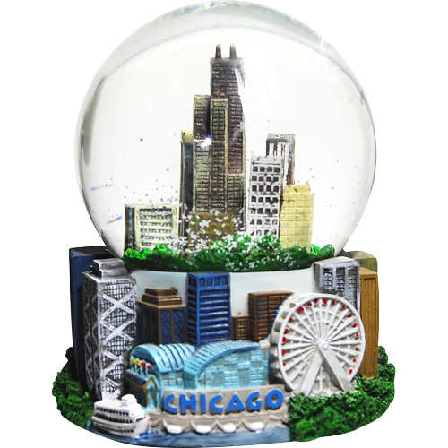 Chicago Souvenir Musical Snow Globe, 5.5H