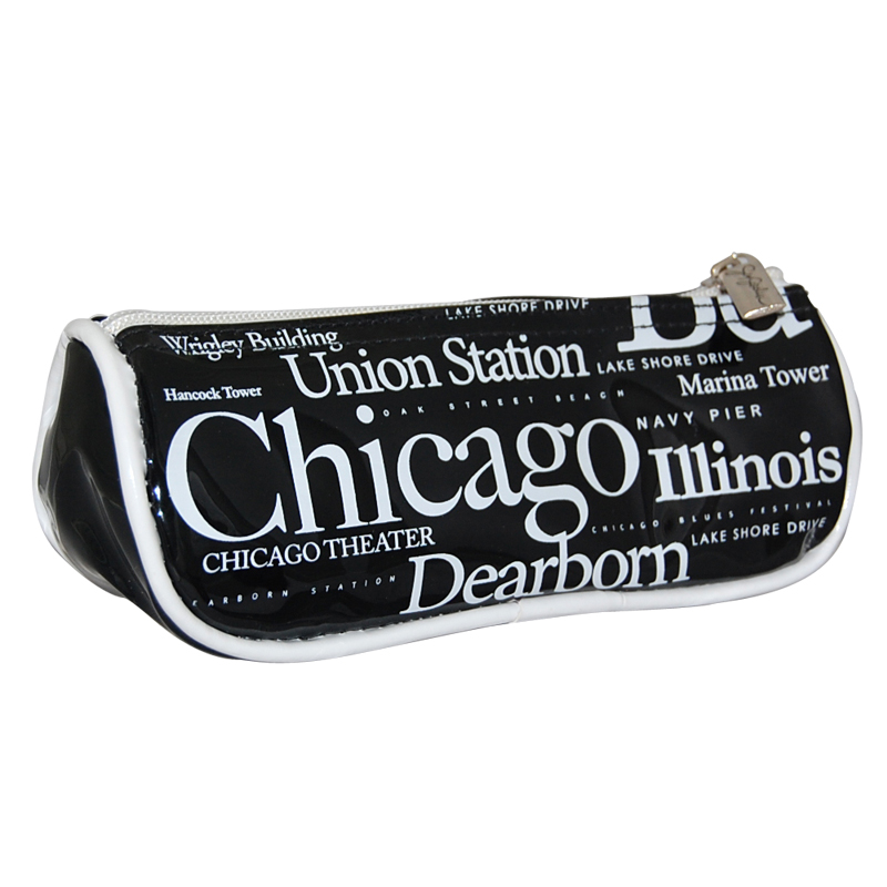 Chicago Souvenir Letter Cosmetic Bag - Black