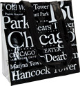 Chicago City B/W Letter Tote Bag, Small