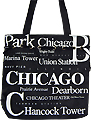 Chicago Canvas Tote Bag with Top Zipper, 14.5H