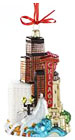 Chicago City Cityscape Glass Ornament