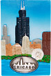 Chicago Souvenir Magnet with Pewter Emblem