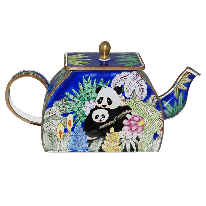 Pandas and Bamboo Miniature Teapot