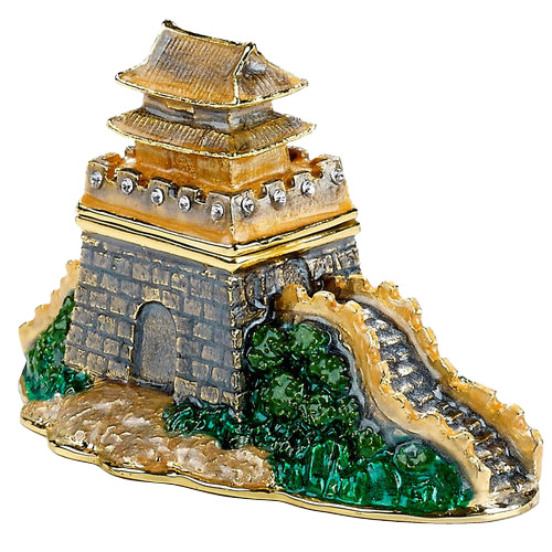 Great Wall of China - Enamel Jeweled Trinket Box, 3.5L